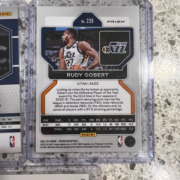 RUDY GOBERT PRIZM CARD LOT OF 3 NBA PANINI UTAH JAZZ prizm/mosaic - Picture 4 of 5
